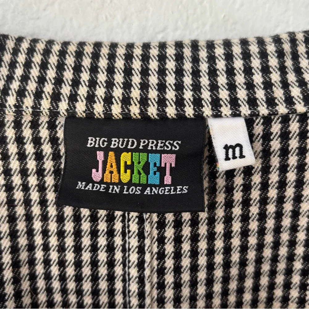 Big Bud Press Black & White Check Button-Up Jacket with Green Buttons - Picture 4 of 9